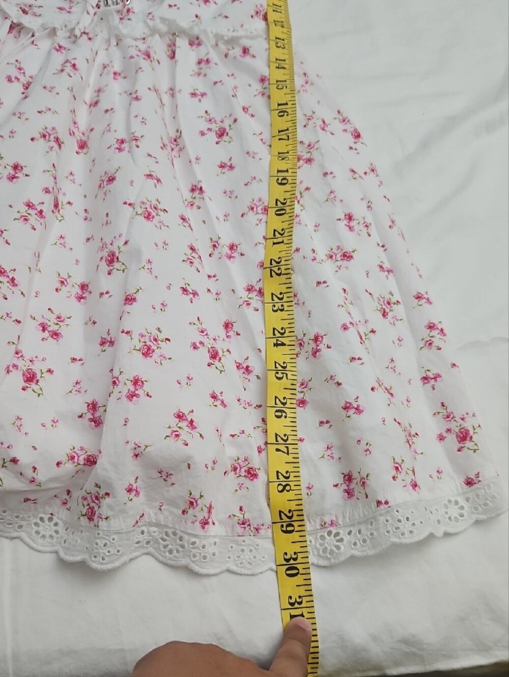 Forever 21 White Dress with Pink Floral Print and Lace-Up Bodice - Picture 10 of 11